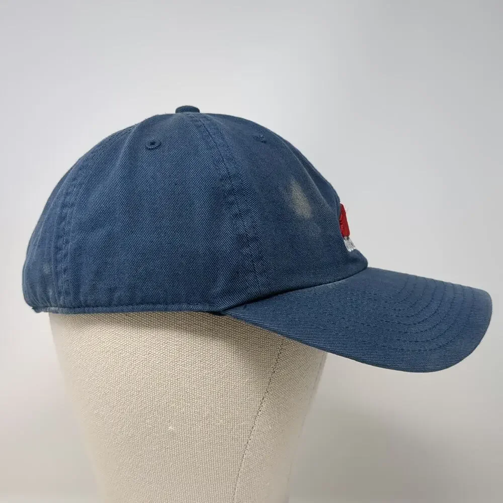 Adidas Baseball Cap Blue One Size American Flag Patch Slideback Strap Hat Logo